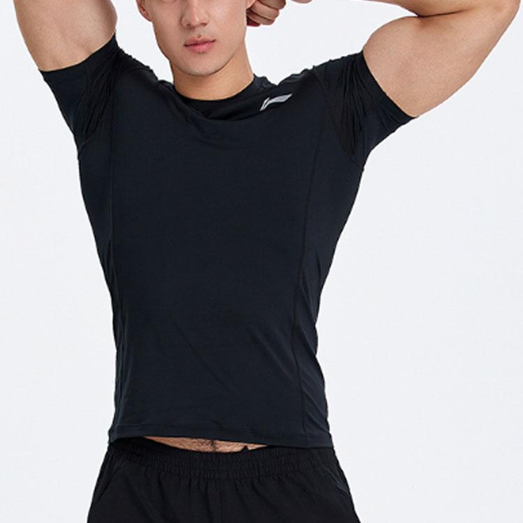 Li Ning T Shirts Men's Crew Neck Moderate Straight Fit AUDQ041-1