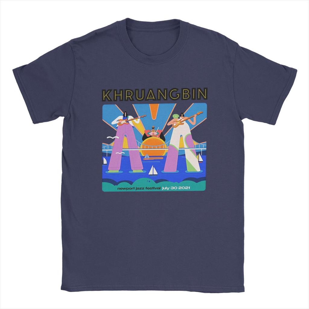 Magliette Jazz Newports Khruangbin da Uomo Top in Cotone Divertenti Manica Corta Girocollo Maglietta Magliette Estive