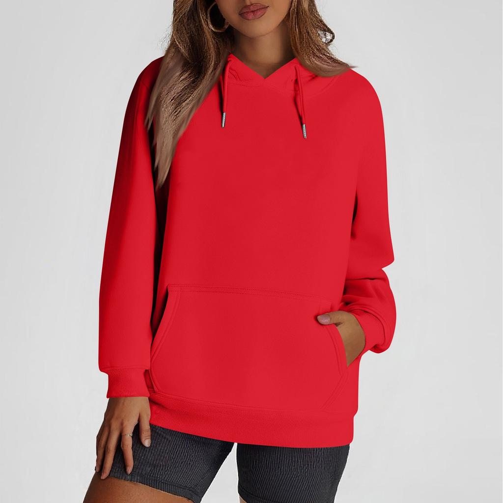 Ladies' Fashionable Printing Casual Hooded Long Sleeved Sweatshirt