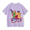 T-shirt con Stampa Cartone Animato Totally Spies Estate Anime Grafica Manica Corta Cotone T-shirt per Bambini Abbigliamento Bambine/Bambini Tee
