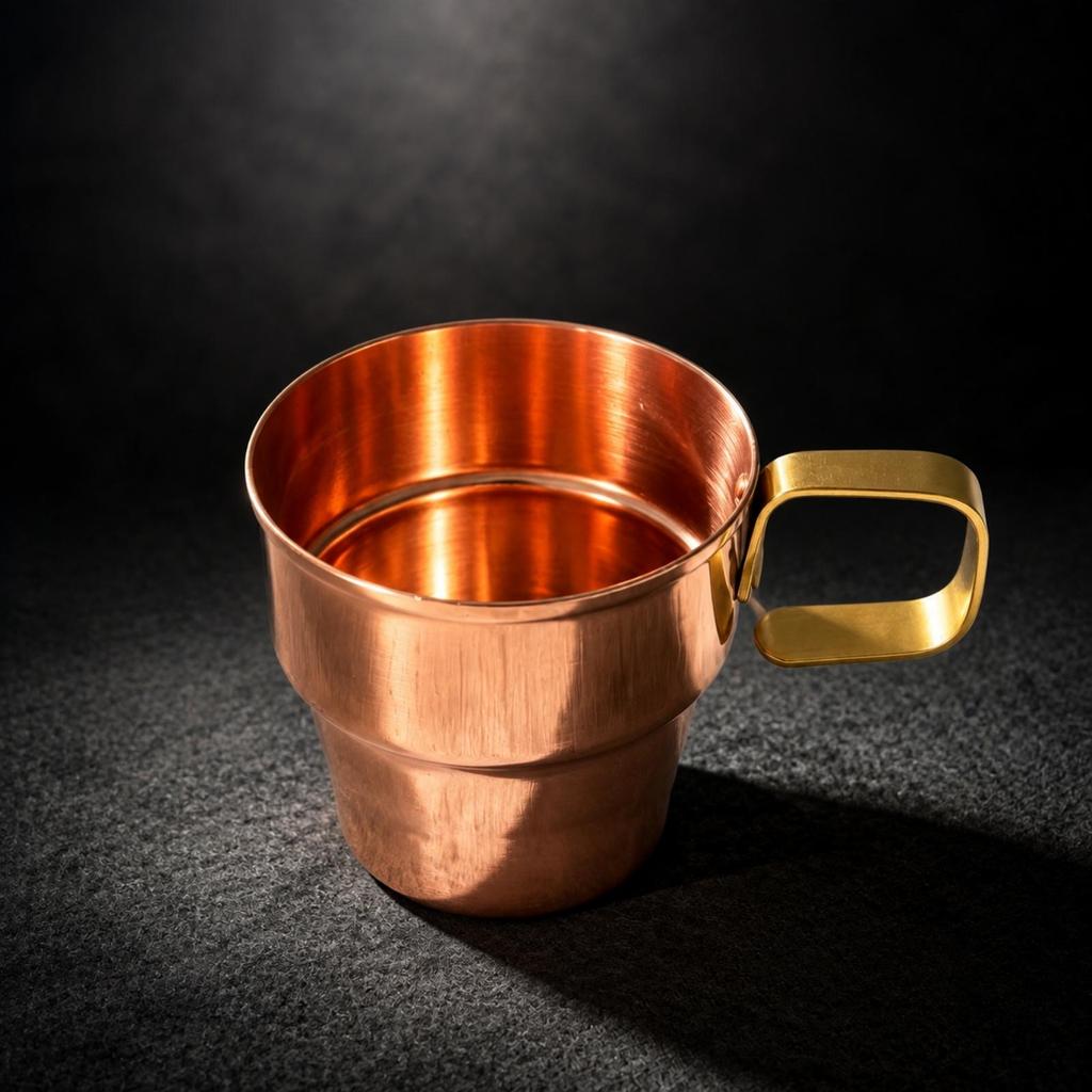 Copper Cup with Side Handle Shatter-Resistant Drinkware Long-Lasting for Camping
