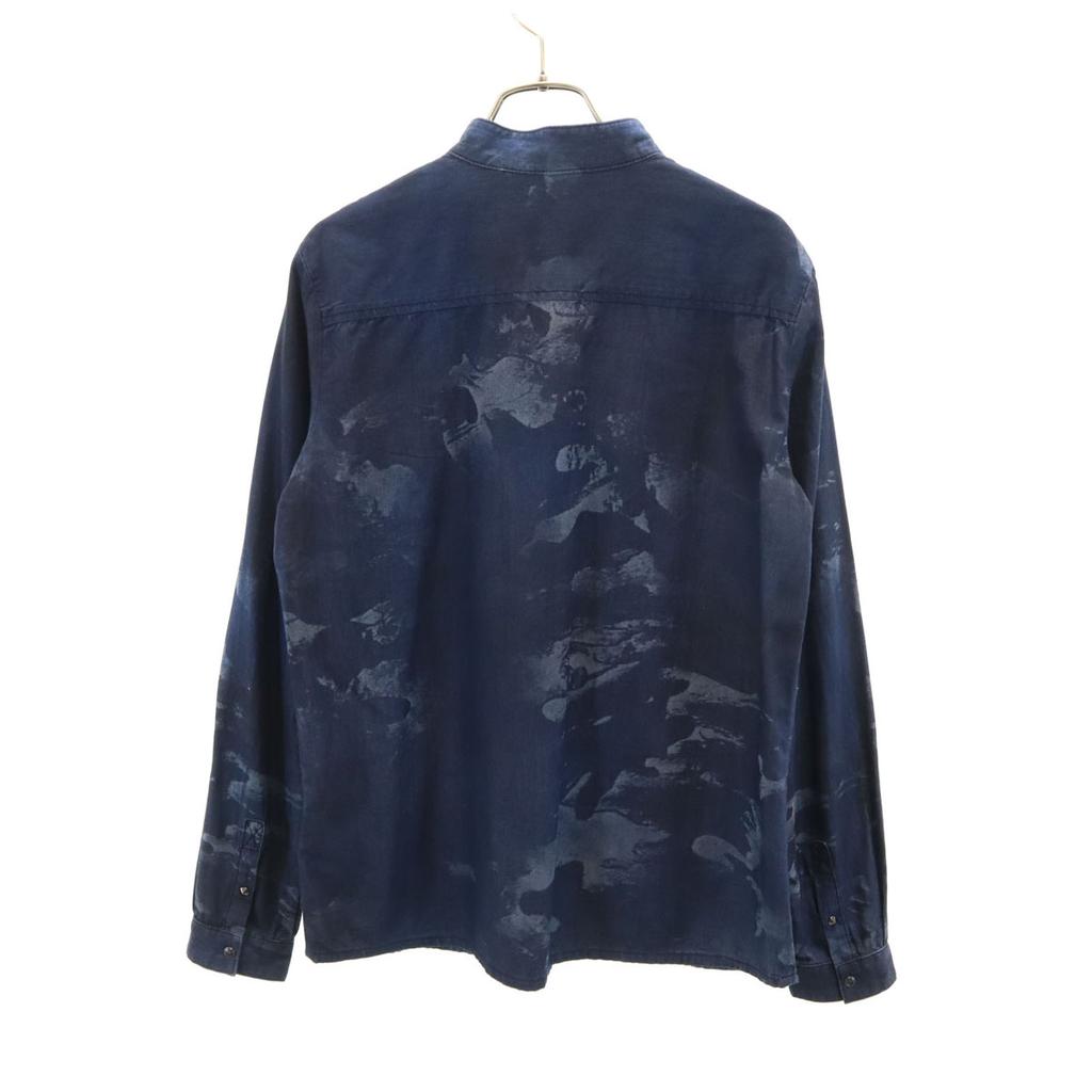 DIESEL Overall handle Long sleeve Band collar shirt M Navy Women Used