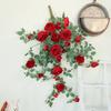 Wedding Artificial Flowers Wall Hanging Sweetheart Roses Rattan Simulation Flower Party Decoration Pink Red Rose Plant Flroal
