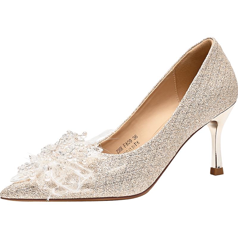 ZHR Women s Rhinestone High Heel Wedding Shoes 35