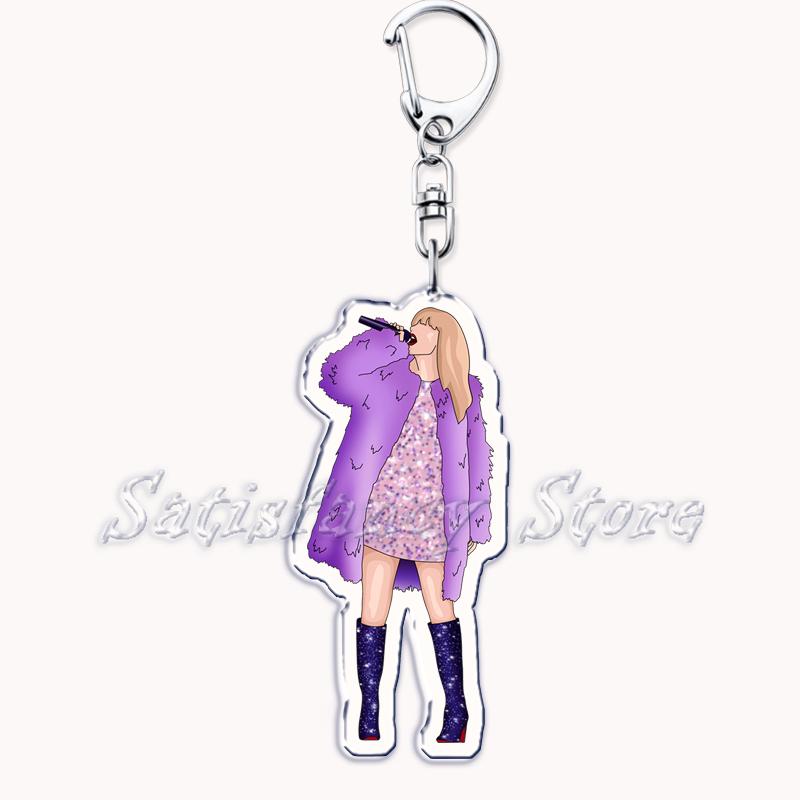 Popular American Singer Acrylic Keychain for Accessories Bag Pendant Key Chain Ring Keychains Jewelry Creative Fans Gifts