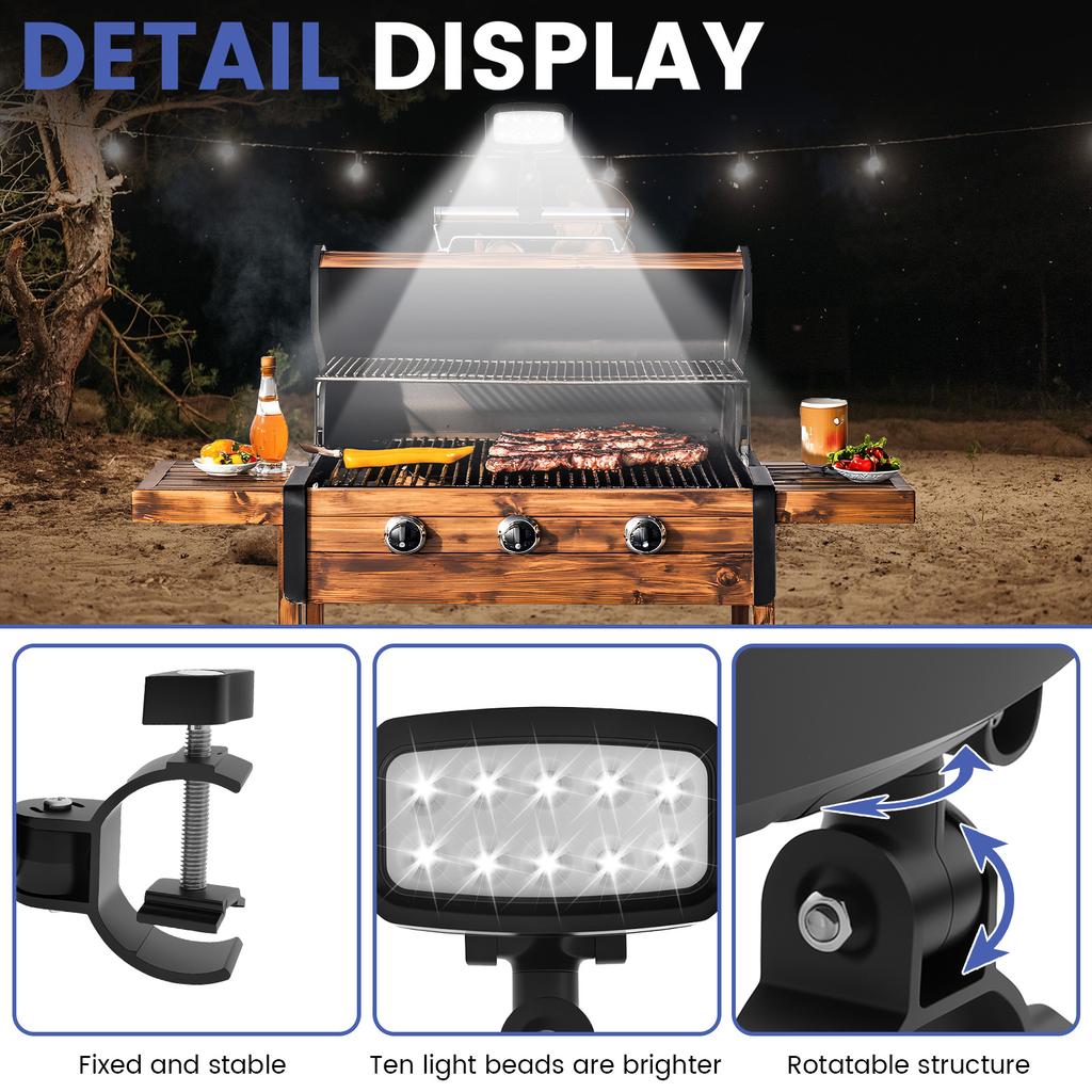 BBQ Grill Light High Brightness Lighting Lamp Heat Resistant LED Flashlight with 10 Light Bead for Outdoor Barbecue Picnic light