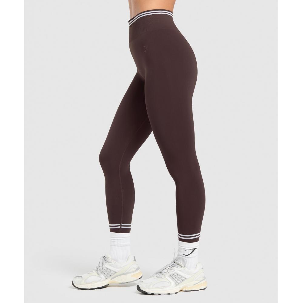 Gymshark Contrast Seamless Leggings Heritage Brown B2c1h Ncnz