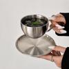 Stainless Steel Coffee Cup Set Heat Resistant Cup Saucer Set Exquisite Coffee Mug  Cafe Accessories