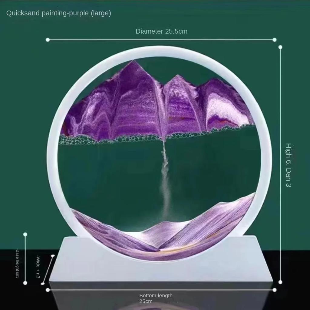 Creative 3D Circular Quicksand Painting Rotatable Sand Painting Nordic Home Decoration Liquid Hourglass Party Table Decoration