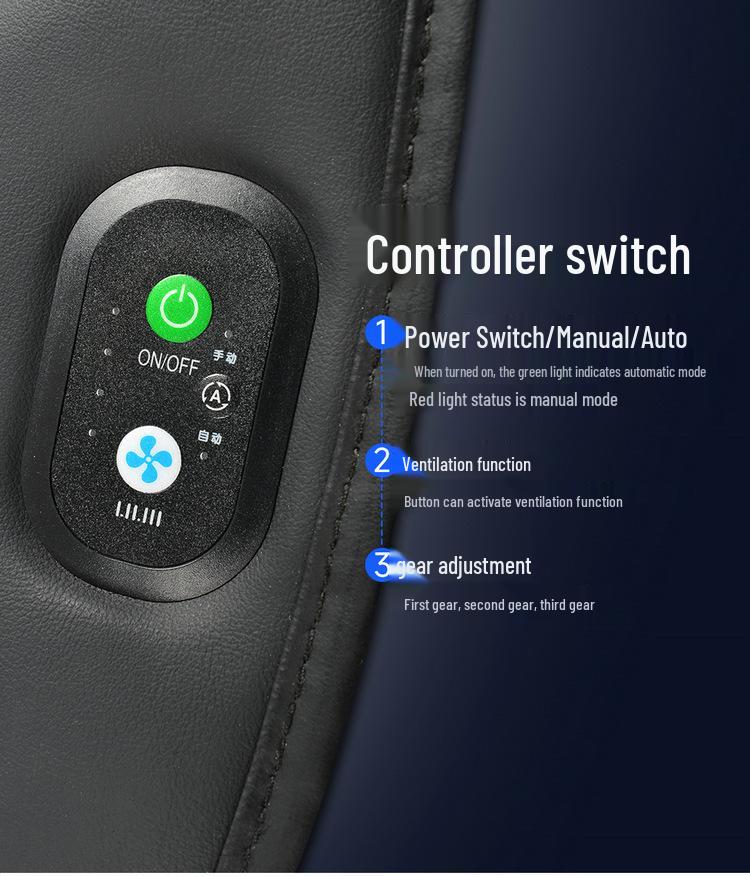 Summer Ventilated Car Seat Pad with 12V/24V Fan, Cooling, and Massage Cushion for Trucks