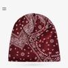Unisex Paisley Cotton Cuffed Beanie: Spring/Summer Double Layer Stretch for Trendy Street Dance Fashion