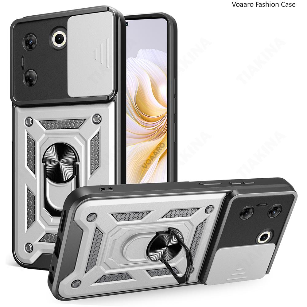 Slide Lens Armor Funda for Tecno Camon 20 Pro 5G Case Magnetic Rotate Ring Stand Holder Cover for Tecno Camon 20 Pro 5G Case