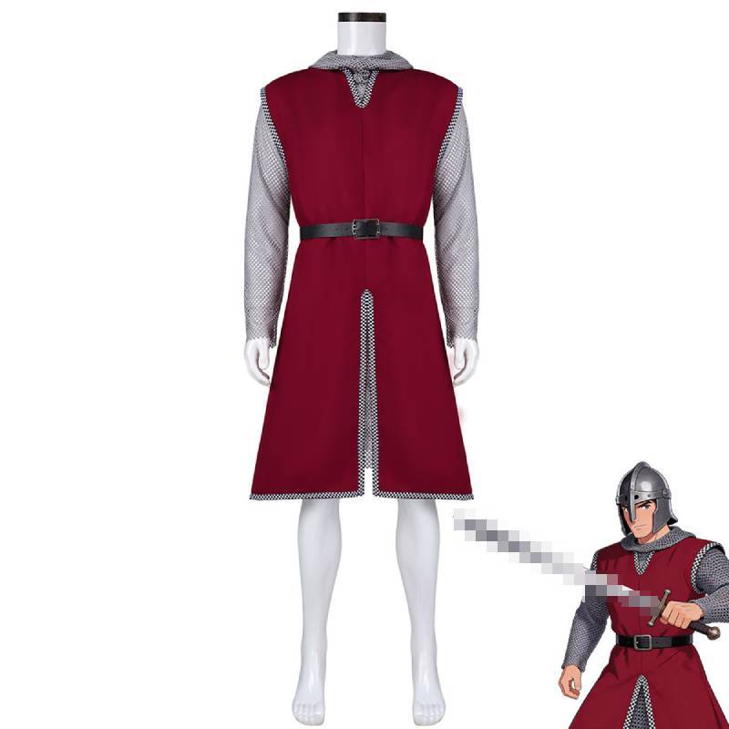 Medieval Knight Costume Cosplay Suit With Polyester Fabric For Halloween And Streetwear Enthusiasts
