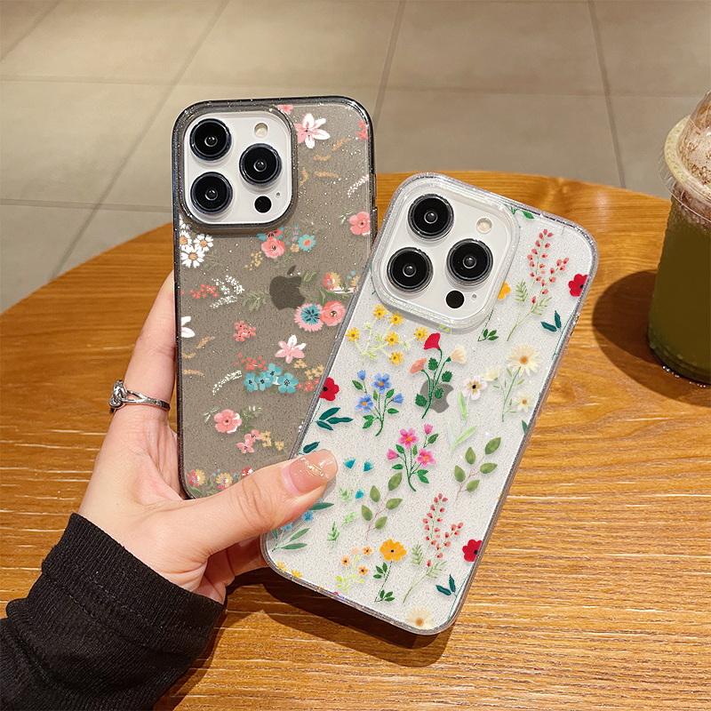 

Роскошный блестящий прозрачный чехол для iPhone 16 Pro 15 Plus 14 13 Pro Max 12 11 Pro Max натуральный цветочный силиконовый противоударный чехол для iPhone 11 черный мягкий чехол iPhone 15