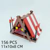 Small Particles Medieval Ancient Weapons War Military Tent Viewing Platform Showdown War Horse Building Block Scene