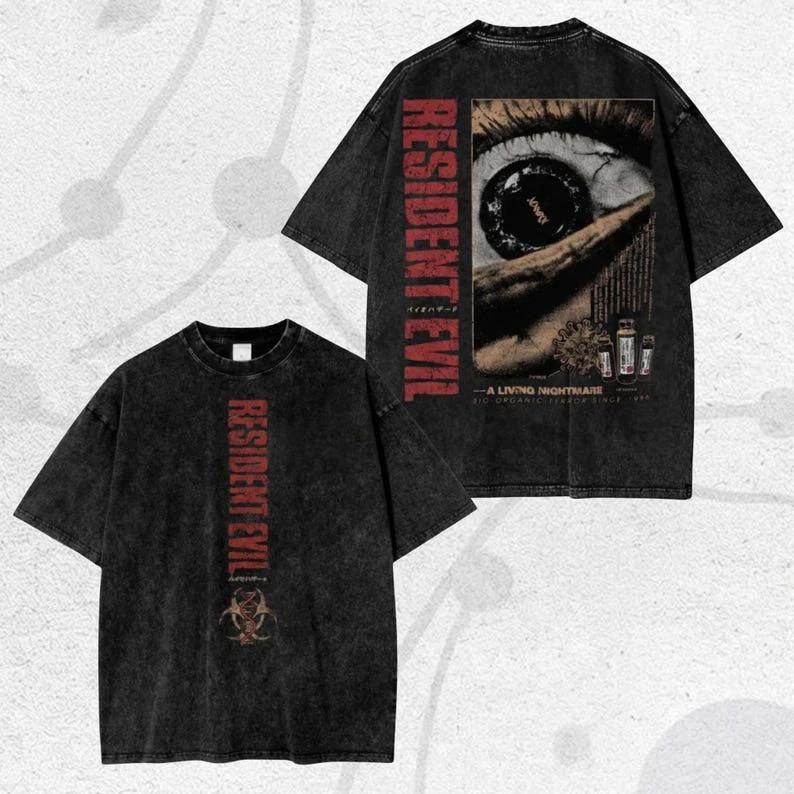 Vintage Washed Fan Gift Streetwear Resident Evil Shirt Vintage Horror Graphiv2 XXXXL
