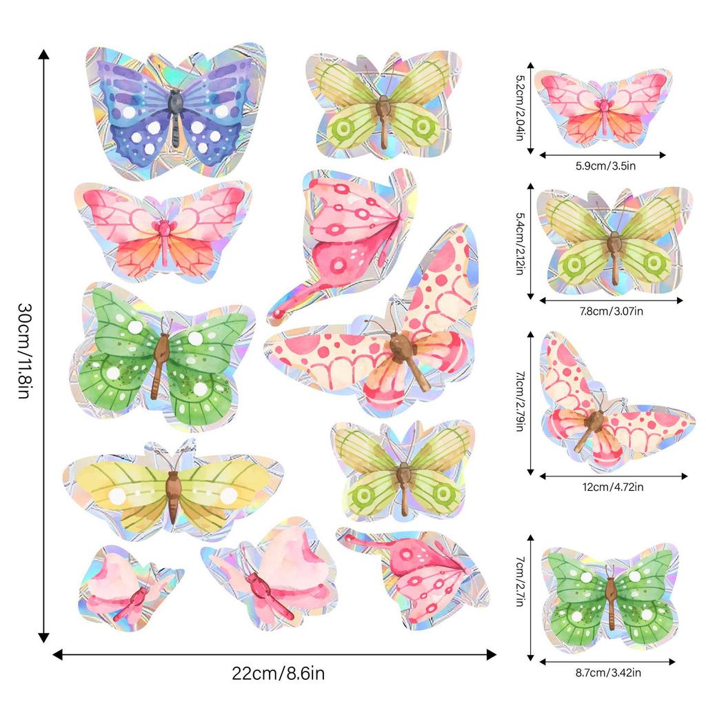 Aike Sun Prism Regenbogen Schmetterling Fensterglas Aufkleber