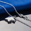 925 Sterling Silver 16-30 Inch Sparkling Star Pendant Necklace for Women's Fashion Wedding Jewelry Accessories