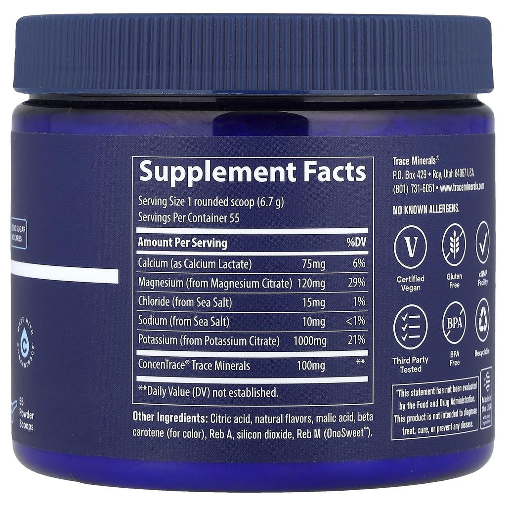 Trace, Keto Electrolyte Powder, Orange, 13 Oz (369 G)