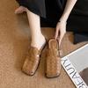 2025 French Women's Slippers Summer One-step Soft-soled Woven Casual Shoes New Hollow-toe Sandals with Dresses Designer Brands