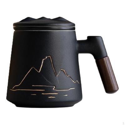 Ceramic Beverage Cup with Handle, Ideal for Morning Tea or Coffee Use