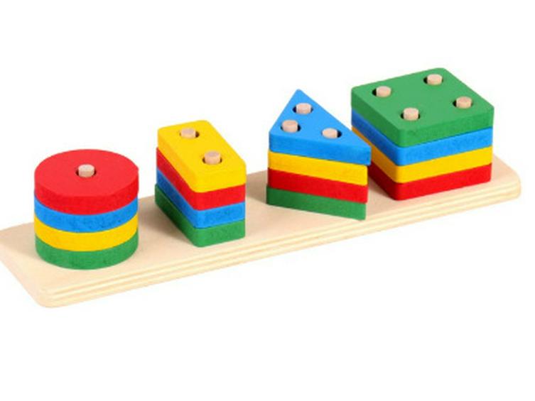 

Монтессори Геометрические Кольца и Фигуры для Складывания - Развивающая Игрушка для Младенцев и Детей