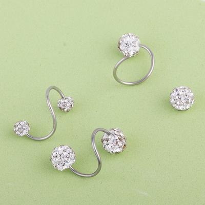 Yousheng 1Pc Piercing Earring Faux Crystal Tragus Studs Earring Easy To Clean Stud Earring for Auricle Cartilage Lip