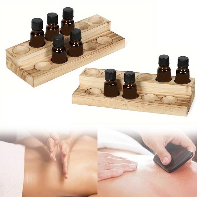 Einfache Holz-Ölflaschen-Basis mit 6/12/24 Löchern Tisch-Display-Ständer 15 ml Aromatherapie-Ölflaschen-Finish Aufbewahrungsregal Parfümhalter