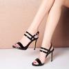 Fashion FHANCHU 2025 Women High Heeled Sandals,Summer Shoes,Ankle Buckle Strap,Outside Wear,Open Toe,35-40,Black,White,Blue,Dropship