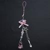 Sweet Bowknot Phone Charm Angel Wing Pendant Keychain for Bag Accessory Phone Strap Lanyard Beaded Key Chain Jewelry