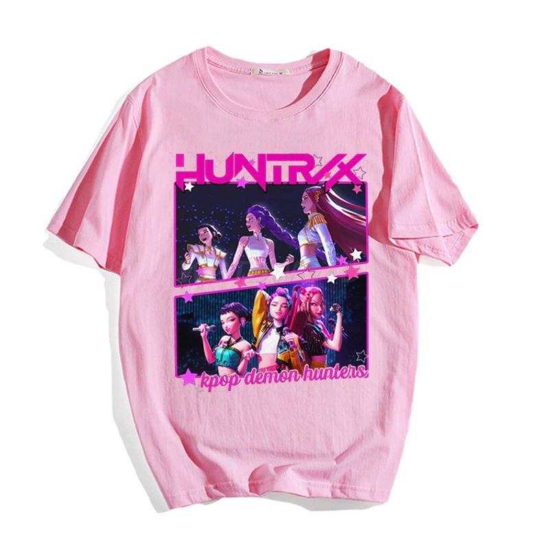 Anime Kpop Demon Hunters T-shirt Men Women Fashion Cartoon Graphic Printed Trend Street Crewneck T Shirt Oversized Tshirt