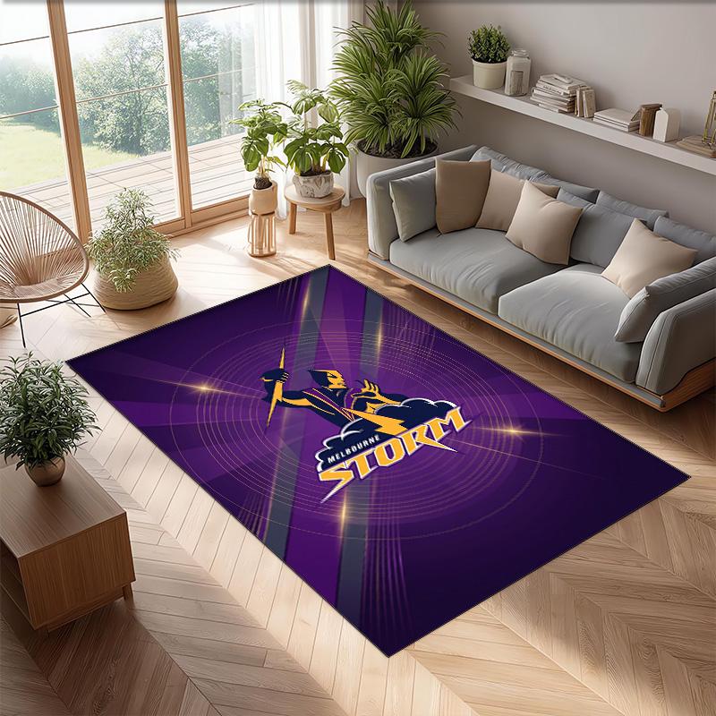Melbourne Storm Tappeto in Velluto di Cristallo Morbido Anti?Tappetino Antiscivolo Comodo per Casa Soggiorno Camera da Letto Tappeto Decorativo