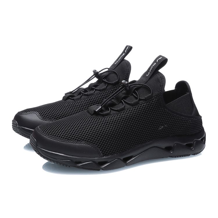 Li Ning Outdoor Bachklettern Stoßdämpfend Rutschfest Laufschuhe Unisex Laufschuhe Schwarz AHLR007-2