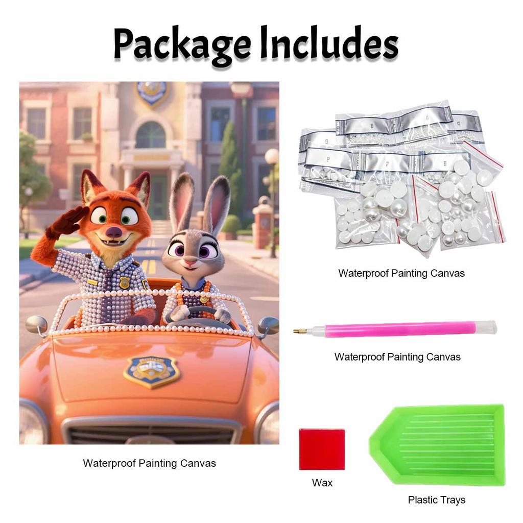 Disney Pearl Art DIY Kit Nick Judy Pearl Gemstone Painting Home Wall Decor Craft