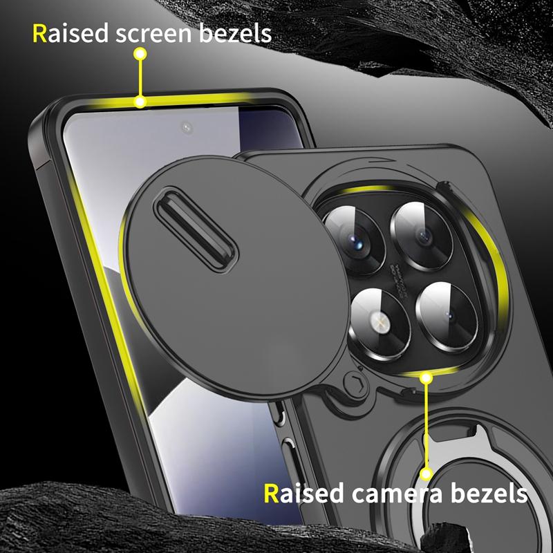 For Xiaomi Redmi Note 14 Pro 4G Case Magnetic Holder Ring Armor Shockproof Cases for Redmy Note14Pro 4G Slide Lens Protect Cover