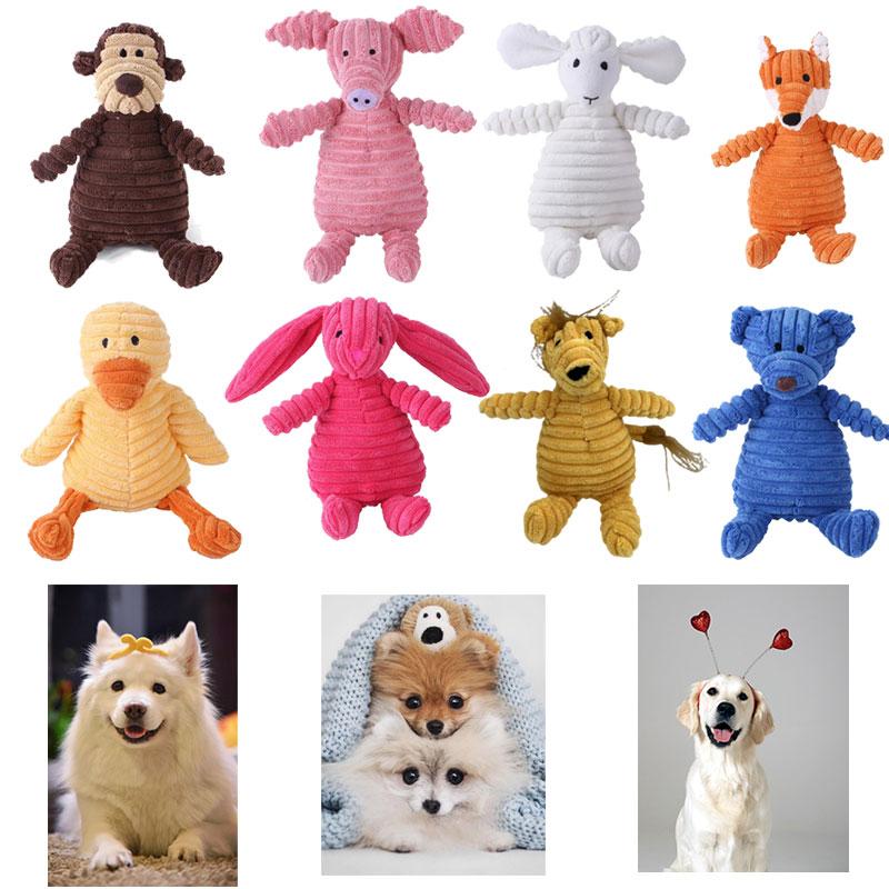 Dog Play Corduroy Plush Doll Tooth Grinding Tool Soundmaking Toys Shape Animal