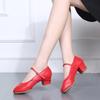 Female Dance Shoes with Soft Sole, Mid Heel, Dance Practice Shoes, Teacher's Four Season Ballroom Dance Two-point Shoes