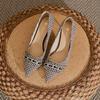 High heels women's stiletto high-end leather women's shoes 2025 spring and summer pointed sexy versatile professional single shoes children