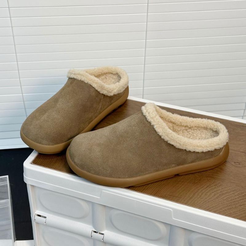 

Хлопковые тапочки женские новые зимние ретро из овечьей шерсти мягкая подошва круглый носок плоская подошва тапочки с закрытым носком 39 песочный
