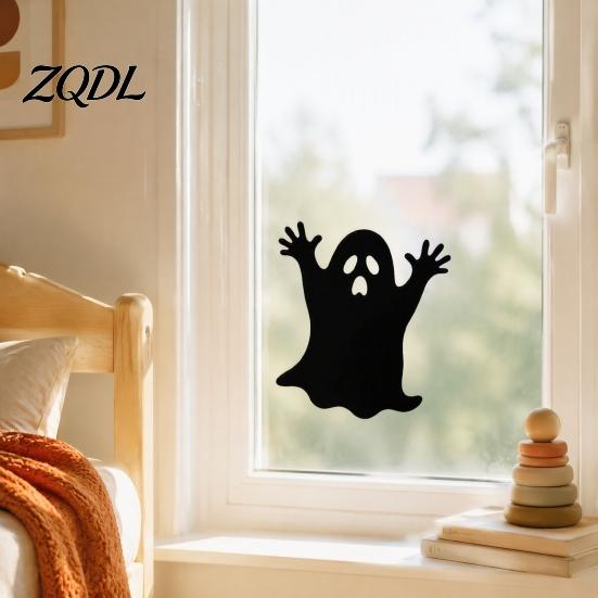 Ghost Witch Party Decor Halloween Silhouette Static Window Stickers, Waterproof PVC Decals, Clings Removable for Home Glass Decoration Film