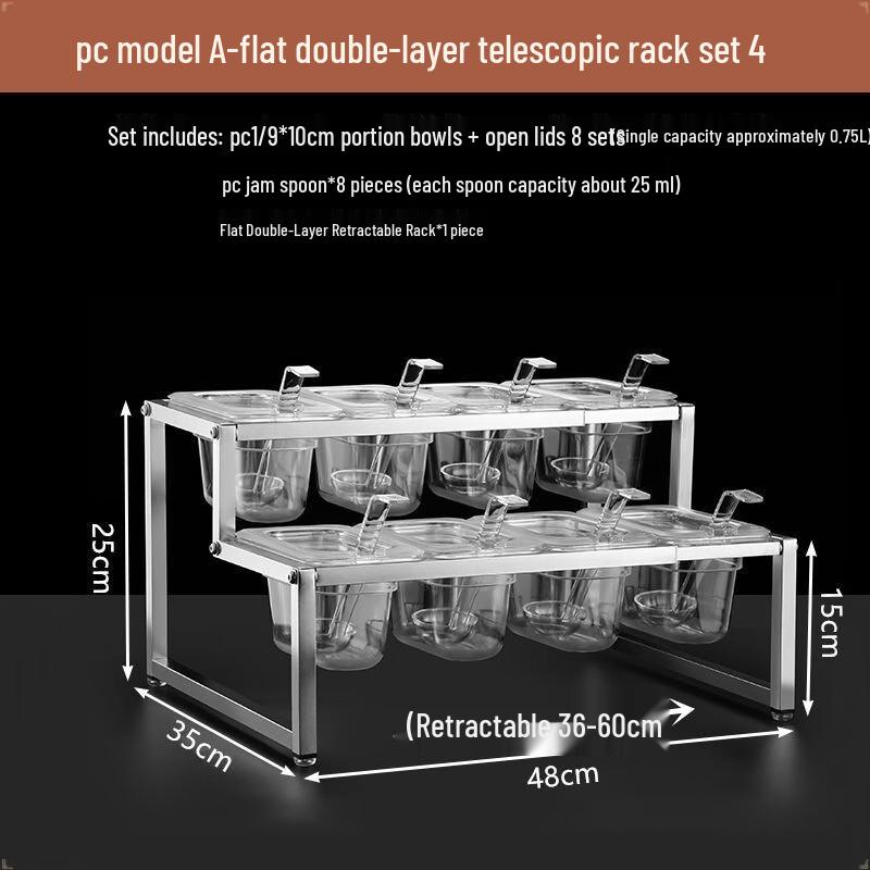 Handun 8-Compartment Transparent Acrylic Food Pan with PC Flip Lid