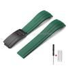 Curved End Rubber Watch Strap 20mm 21mm 22mm for Rolex for Water Ghost Folding Buckle Bracelet Waterproof Silicone Wrist Band