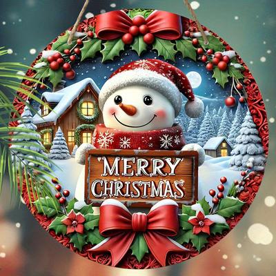 Christmas Decoration Sign,indoor Hanging decorations,2D Flat Wooden Products with Christmas Snowman pattern,Christmas Gifts for Friends and Family