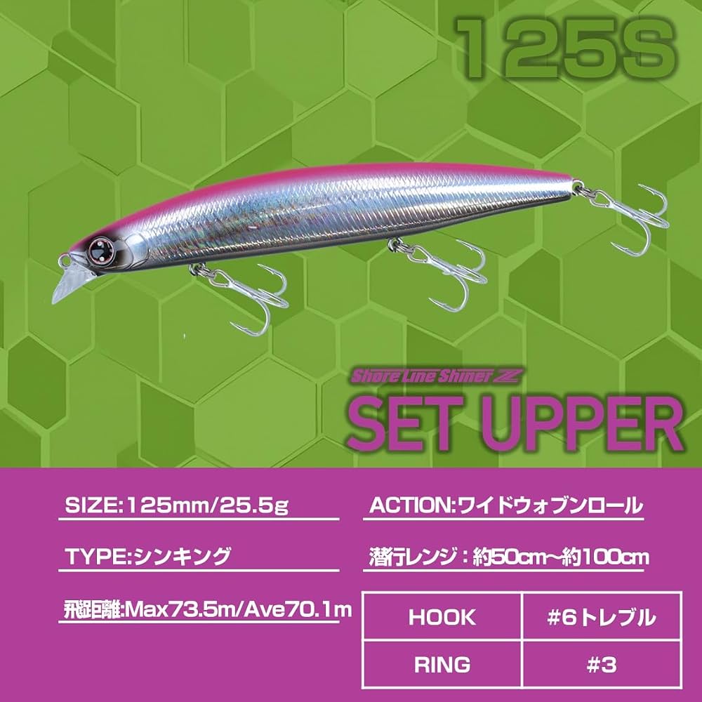 Daiwa Shoreline Shiner Z Set Upper 125S Gold Rainbow Fishing Lure