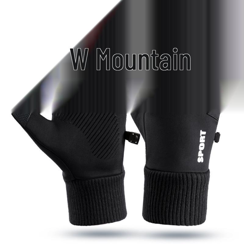 Men's Winter Touchscreen Outdoor Gloves - Velvet Lining, Non-Slip, Waterproof, Windproof for Cycling, Skiing, and Mountaineering.