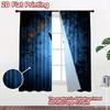 2D Flat Printing 2pcs Scene Curta Bat Forest Moon Night Digital Printed Polyester Drapes Party Decorations Perfect for Indoor
