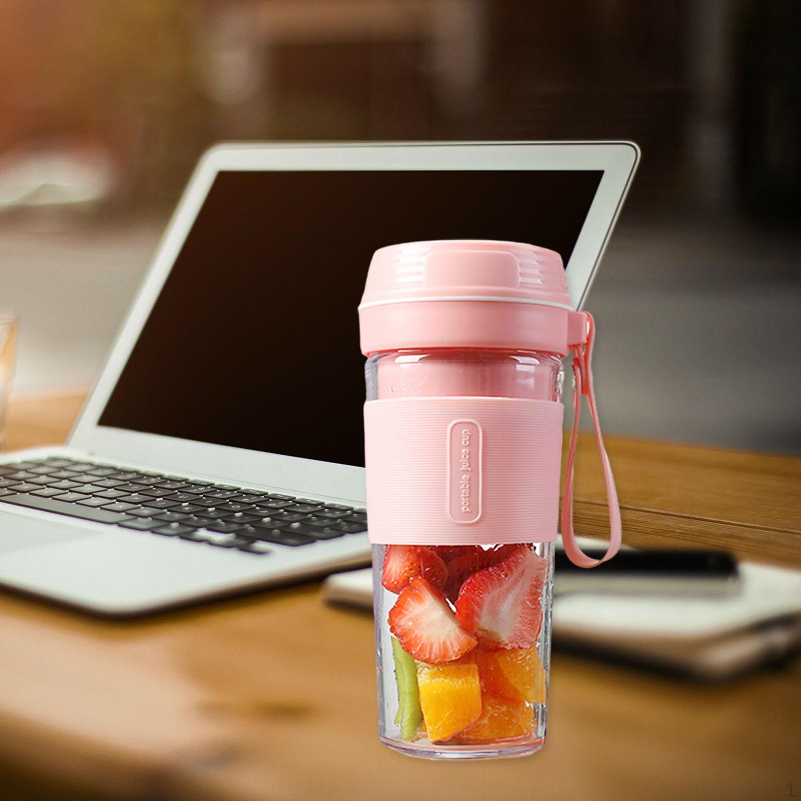 Мини-портативный блендер USB-перезаряжаемая чашка-соковыжималка Фруктовый миксер Маленький размер Pink Double Blade
