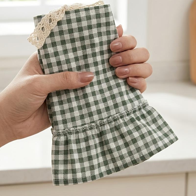 1pc Country-Style Oven Curtain—Tie-Back Crochet Lace Sheer Stripes Suitable for In Front of The Stove and Dishwasher
