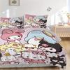 3pcs Hanamaruobake & Friends Sanrio Bedding Set - Includes Quilt Cover and Pillowcases, Suitable for All Seasons
