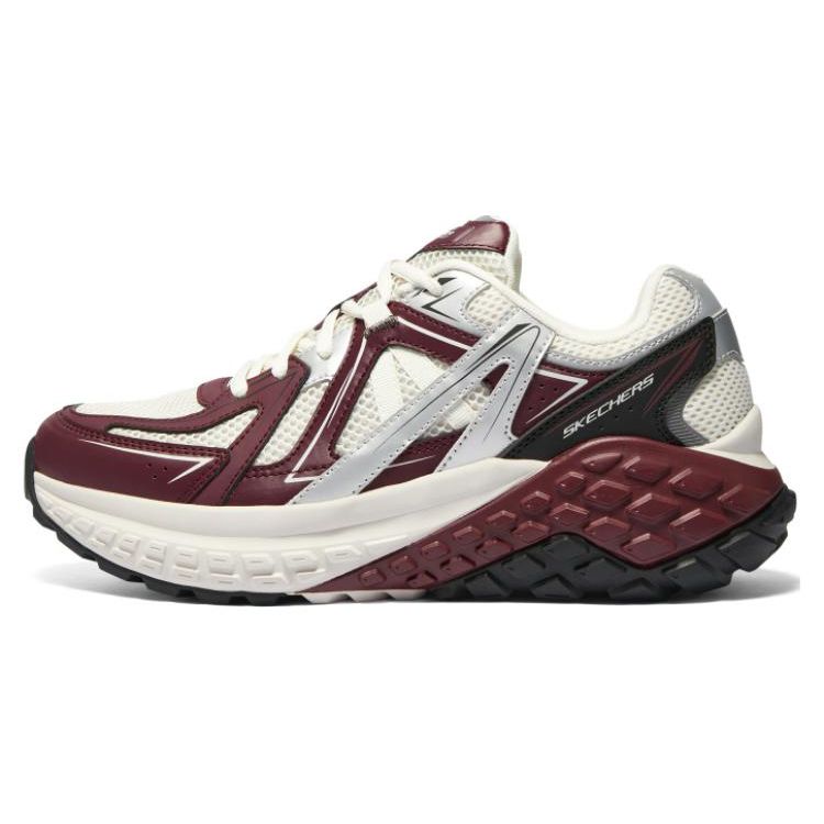 Skechers Monster Тканевые Удобные Дышащие Универсальные Амортизирующие Прочные Низкие Повседневные Кроссовки Мужские Кроссовки Бордовый 232742-WBUG 39